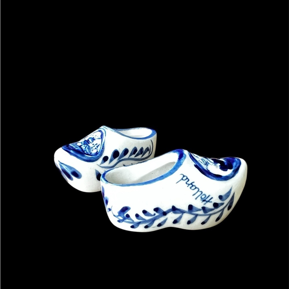 Blue and White Ceramic Clogs